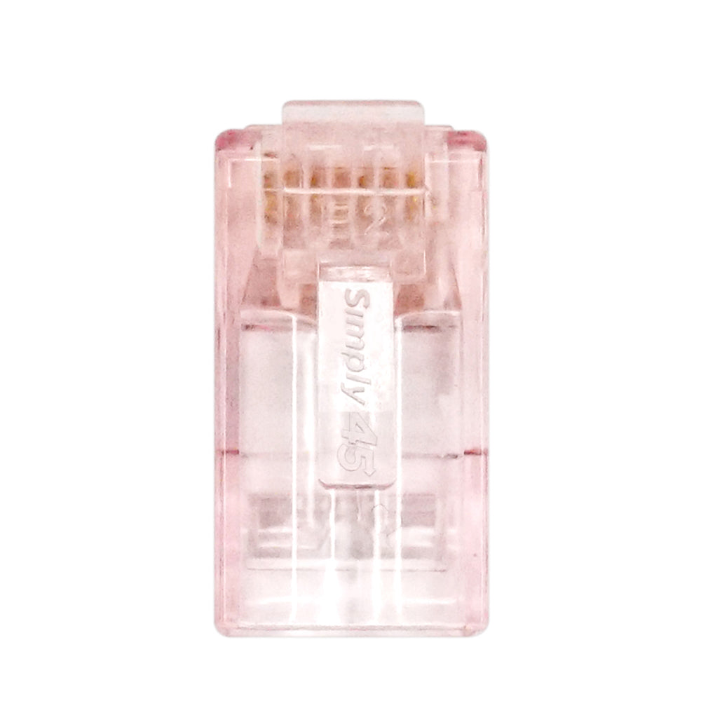 Simply 45 - S45-1701P - PROSeries Pass Through Red Tint, Hi/Lo Stagger - Cat6/6a UTP with Cap45 - 50pc Clamshell