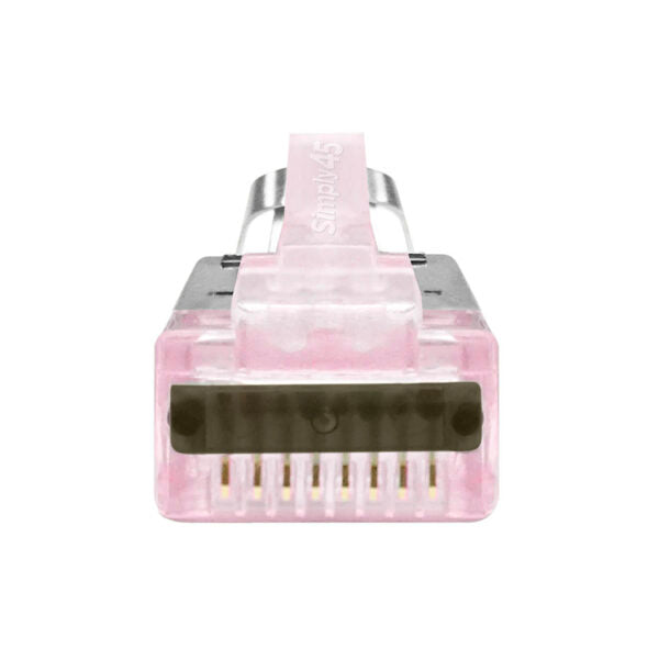 Simply 45 - S45-1750P - PROSeries Pass Through Shielded Red Tint, Hi/Lo Stagger - Cat6/6a STP with Cap45 & Bar45 - 50pc Jar
