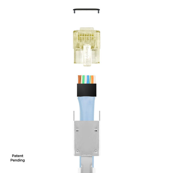 Simply 45 - S45-1755P - PROSeries Pass Through Shielded Yellow Tint, Hi/Lo Stagger - Cat7a/7/6a/6 STP, Cap45 & Bar45 - 50pc Jar
