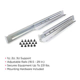CYBERPOWER - 4POSTRAIL - Universal Rack Mount Rail Kit with Adjustable Length 18.5" - 29". Up to 230 LBS supported for 1U, 2U, and 3U applications.