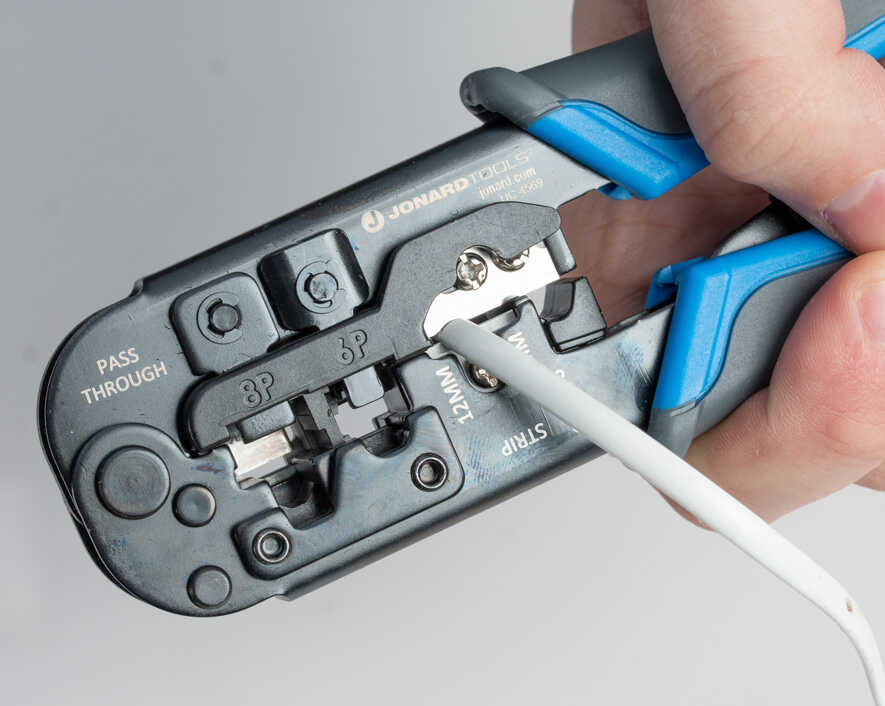 Jonard Tools - UC-4569 - 6-In-1 RJ45, RJ11/12 Modular Pass Through Crimping Tool For Cat3, Cat5/5e, And Cat6 Cables