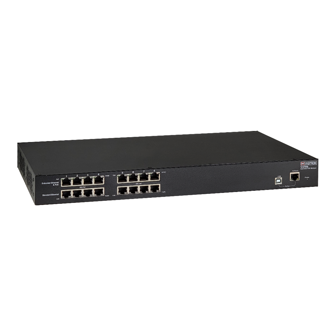 Vigitron - Vi2508 - 8-Port MaxiiPower™ Managed af/at 72W PoE Midspan w/ UTP Extender (300W PS)