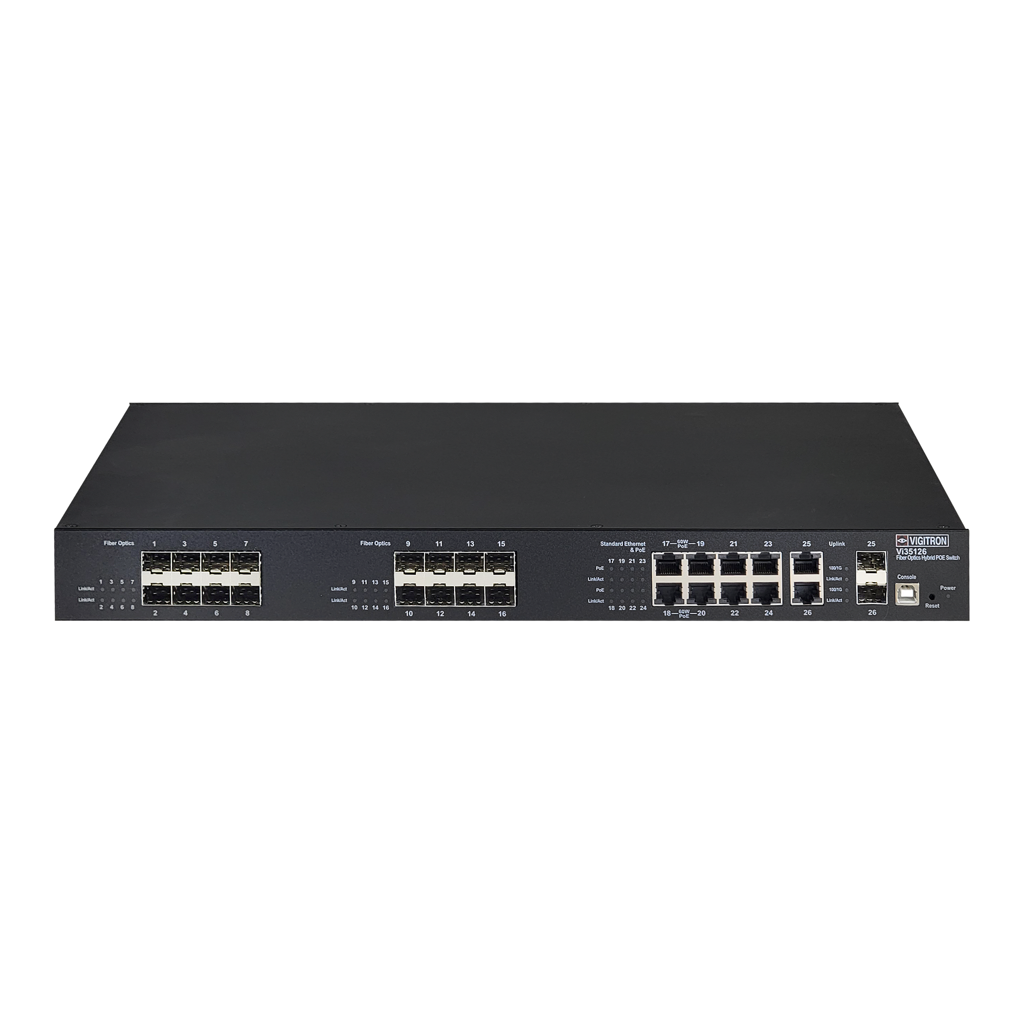 Vigitron - Vi35126 - 26-port Managed L2 Hybrid Fiber & UTP PoE Switch