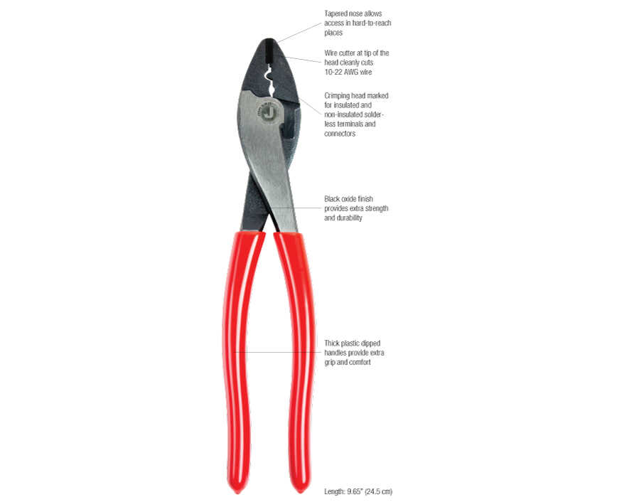 Jonard Tools - TCC-1022 - Terminal Crimper & Cutter, 9