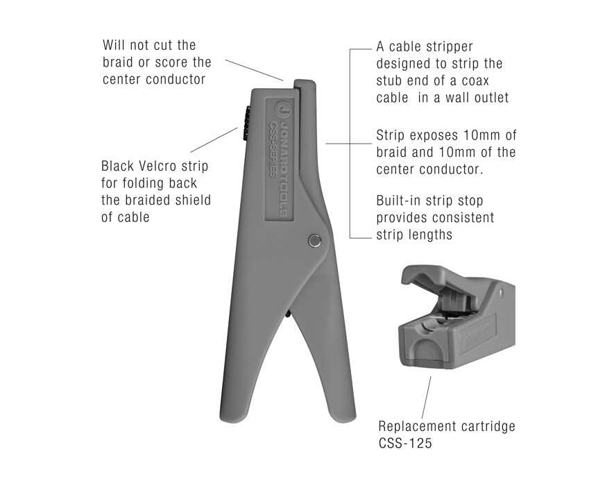 Jonard Tools - CSS-596 - Coax Stub End Stripper (RG59/RG6)