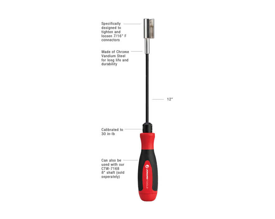 Jonard Tools - CTW-716312 - F Connector Torque Wrench, 30 in-lb, 12