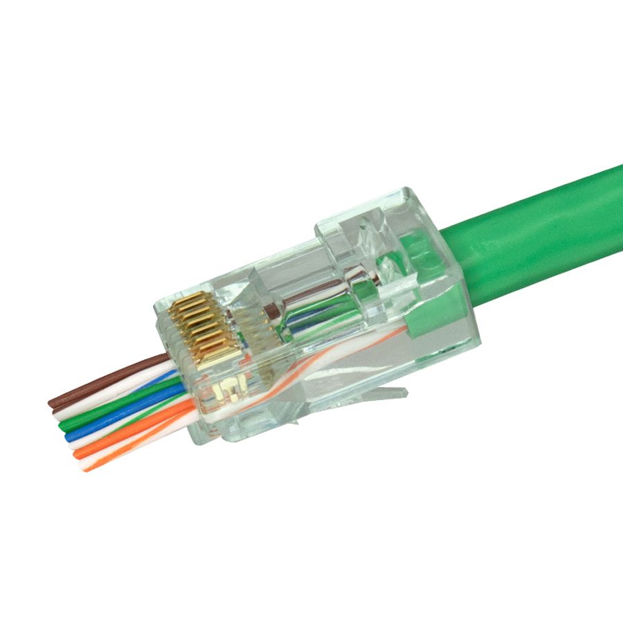 Simply 45 - S45-1605 - Pass Through Green Tint - Cat6 UTP - 500pc Jar