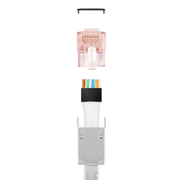 Simply 45 - S45-1750P - PROSeries Pass Through Shielded Red Tint, Hi/Lo Stagger - Cat6/6a STP with Cap45 & Bar45 - 50pc Jar