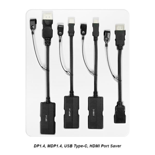 Simply 45 - DO-L001 - SimplyAV 4K Loaded Dongler: DP1.4, MDP1.4, USB Type C, HDMI Port Saver,  Source Harness, Dongler Ring - Boxed