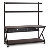 Kendall Howard - 5000-3-204-72 - 72" Performance 200 Series LAN Station - African Mahogany
