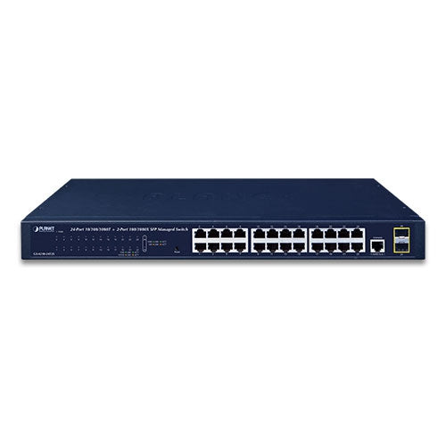 Planet - GS-4210-24T2S - IPv4/IPv6, 24-Port 10/100/1000Base-T + 2-Port 100/1000MBPS SFP L2/L4 SNMP Manageable Gigabit Ethernet Switch