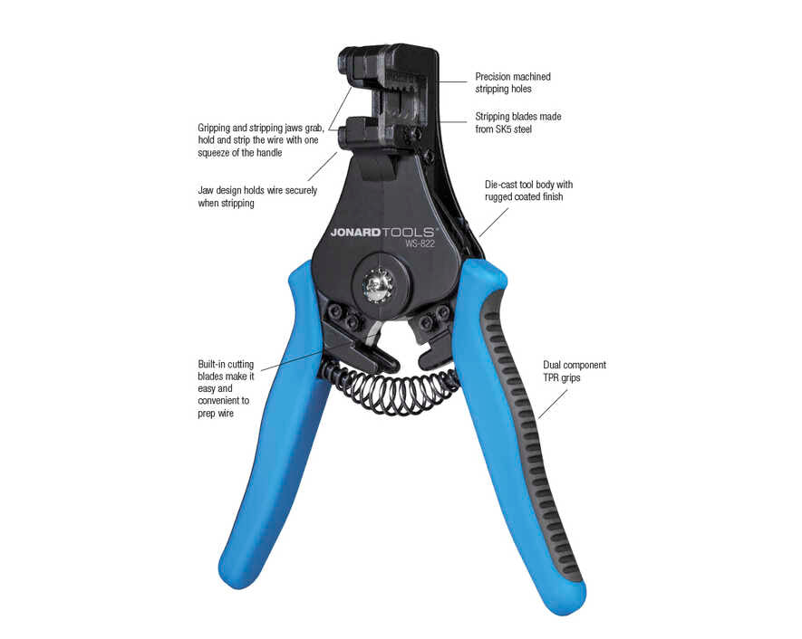 Jonard Tools - WS-822 - Wire Stripper And Cutter For 8-22 Awg