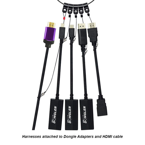 Simply 45 - DO-L001 - SimplyAV 4K Loaded Dongler: DP1.4, MDP1.4, USB Type C, HDMI Port Saver,  Source Harness, Dongler Ring - Boxed