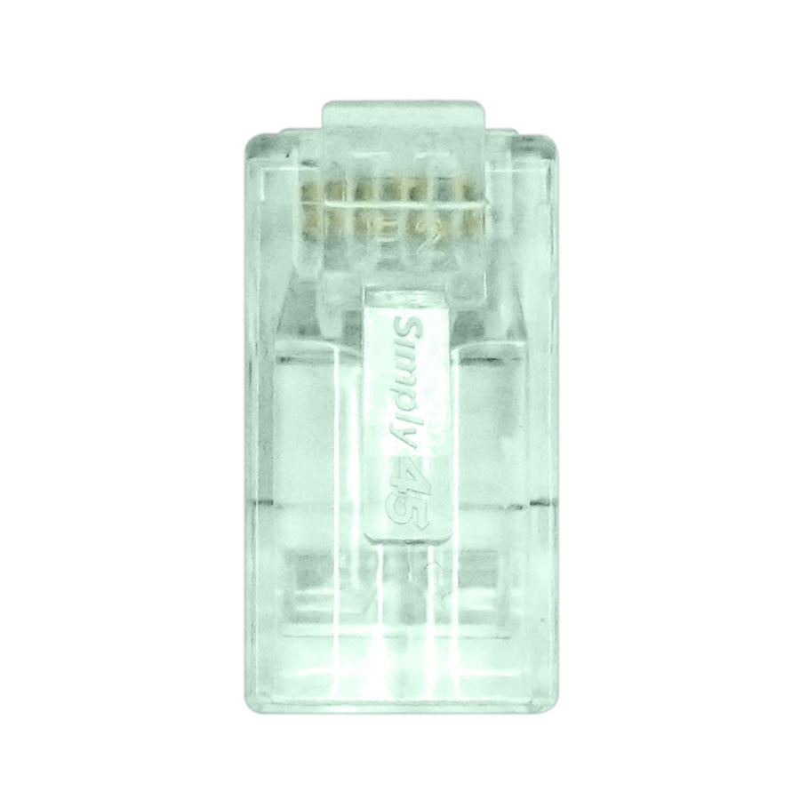 Simply 45 - S45-1601P - PROSeries Pass Through Green Tint - Cat6 UTP with Cap45 - 50pc Clamshell