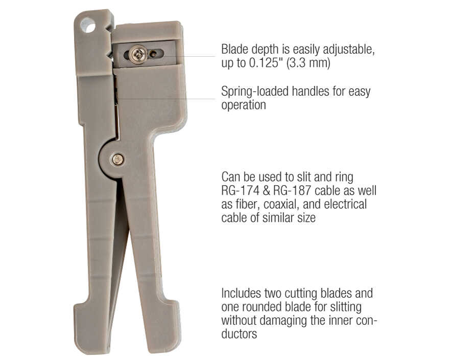 Jonard Tools - CSR-125 - Compact Cable Slit & Ring Tool, (0 - 0.125