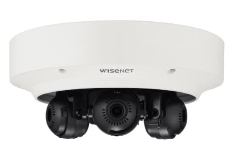 Hanwha Techwin PNM-8082VT 6MP (2MP x 3) Multi-Sensor WDR Network Outdoor Multi-Directional Dome Camera Camera with 3.0~6mm varifocalfocal, RJ45 Connection