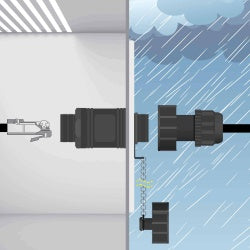Platinum Tools - 741C - Waterproof RJ45 Bulkhead Coupler. Clamshell.