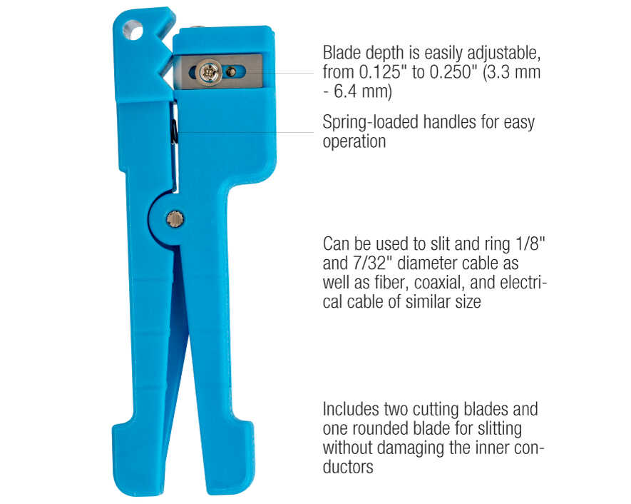 Jonard Tools - CSR-250 - Compact Cable Slit & Ring Tool, (0.125