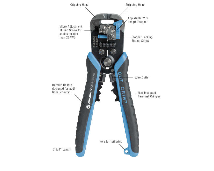 Jonard Tools - WSC-826 - Wire Stripper And Crimper For 8-26 Awg