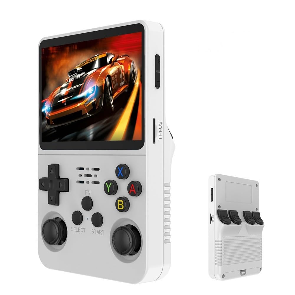 R36S Portable Handheld Game Console More Than 15000 Games Retro Video Game Player Console for NES, GBA, MD, SFC, MAME, PSP, PS1, GB, NDS, N64 and CPS 11 Simulator Games Transparent Gray Color