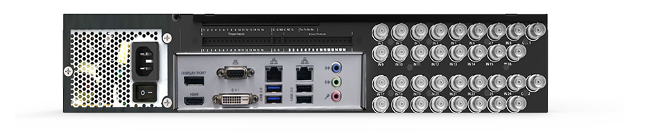 ExacqVision - 1608-32T-F2AL - 32TB A-Series Hybrid 2U Front Accessible Recorder Professional Linux With 8 IP Cameras licenses and 16 Analog