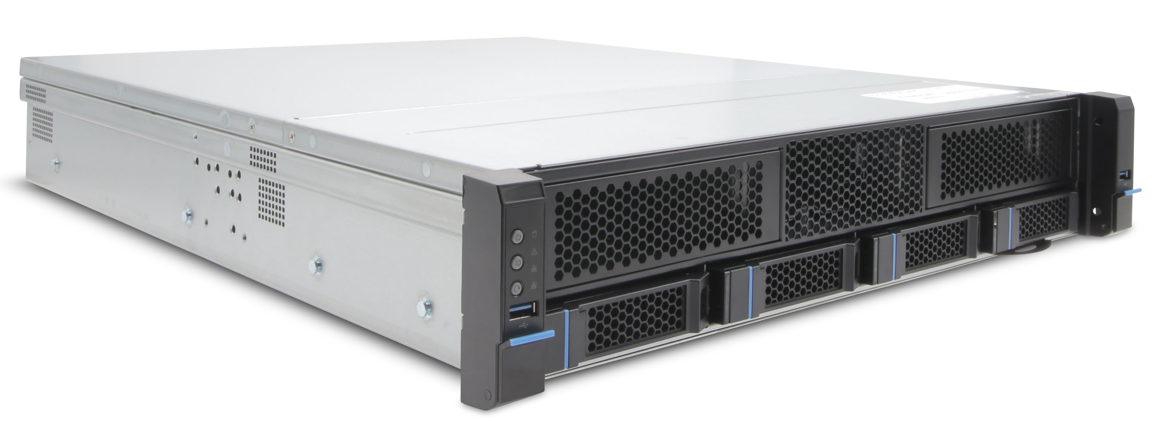 EXACQ - 1608-16T-2AL - Hybrid 2U Rackmount A-Series exacqVision NVR with 8 IP Professional licenses (64 max) and 16 analog channels, 16TB Internal JBOD storage. Linux Ubuntu 22.04 LTS OS on SSD, 8GB RAM, Dual 2.5GbE on-board, 4 x USB, 1 x HDMI, 2 x D
