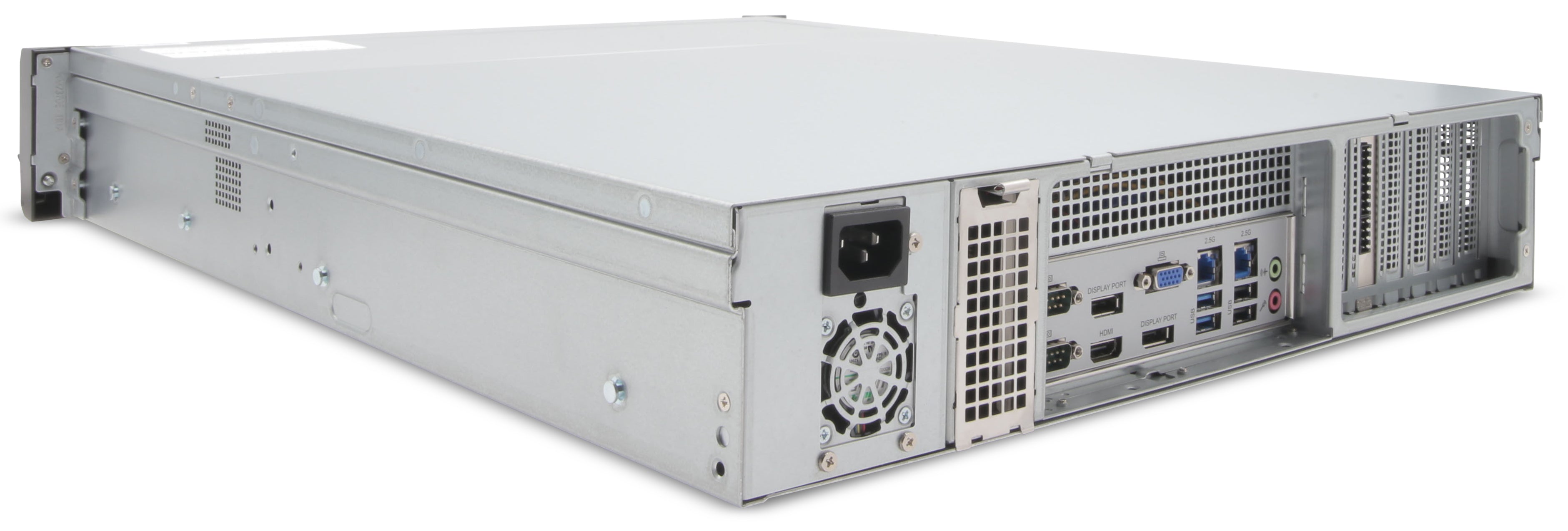 EXACQ - IP08-36T-2AL-E - IP 2U Rackmount A-Series exacqVision NVR with 8 IP Enterprise licenses (64 max), 36TB Internal JBOD storage. Linux Ubuntu 22.04 LTS OS on SSD, 8GB RAM, Dual 2.5GbE on-board, 4 x USB, 1 x HDMI, 2 x DP, 1 x VGA. Includes rackmo