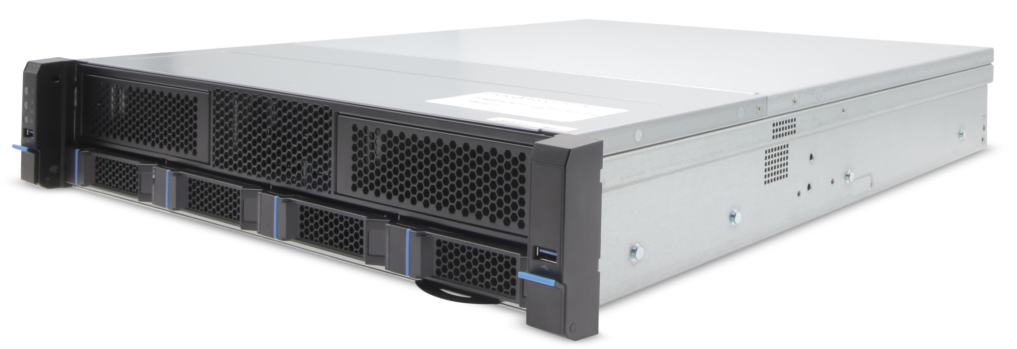 EXACQ - 1608-16T-2AL - Hybrid 2U Rackmount A-Series exacqVision NVR with 8 IP Professional licenses (64 max) and 16 analog channels, 16TB Internal JBOD storage. Linux Ubuntu 22.04 LTS OS on SSD, 8GB RAM, Dual 2.5GbE on-board, 4 x USB, 1 x HDMI, 2 x D