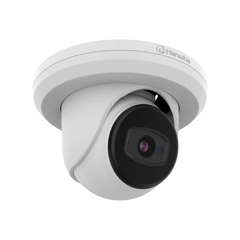 Hanwha - ACE-6020R - Wisenet A Series 2MP IR turret camera, AHD / TVI / CVI / CVBS formats are available, 2MP @ 30 FPS, 3.6mm fixed focal lens, FoV H: 81° / V: 42°, DWDR, IR distance 20m(65.6 ft), day & night, IP67, IK10, 12VDC, Analog, white.