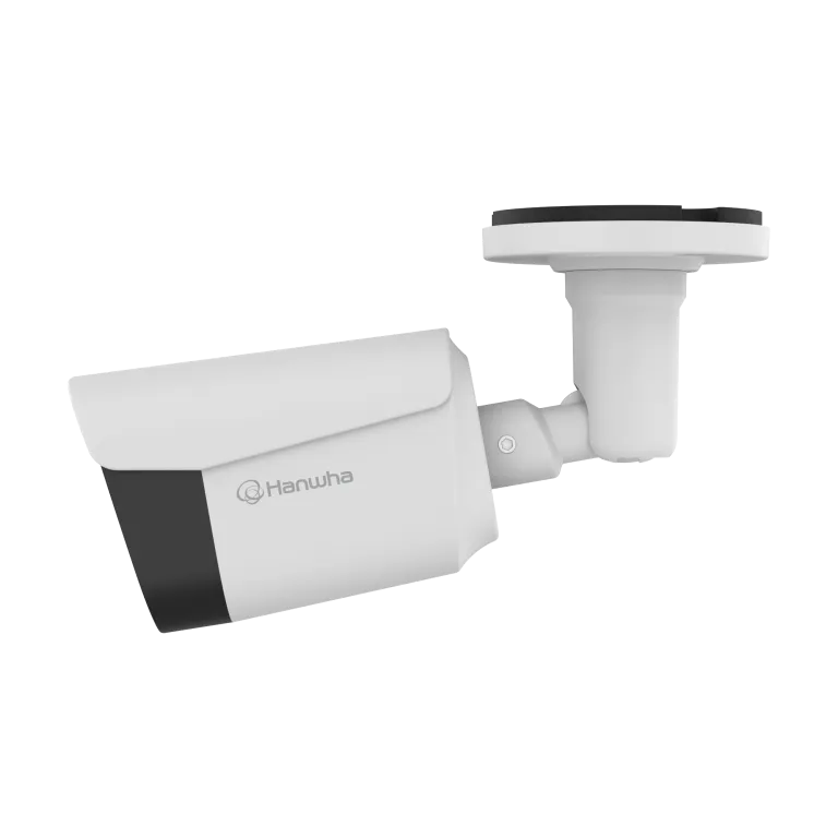 Hanwha - ACO-6020R - Wisenet A Series 2MP IR bullet camera, AHD / TVI / CVI / CVBS formats are available, 2MP @ 30 FPS, 3.6mm fixed focal lens, FoV H: 81° / V: 42°, DWDR, IR distance 25m(82 ft), day & night , IP67, IK10, 12VDC, Analog, white.