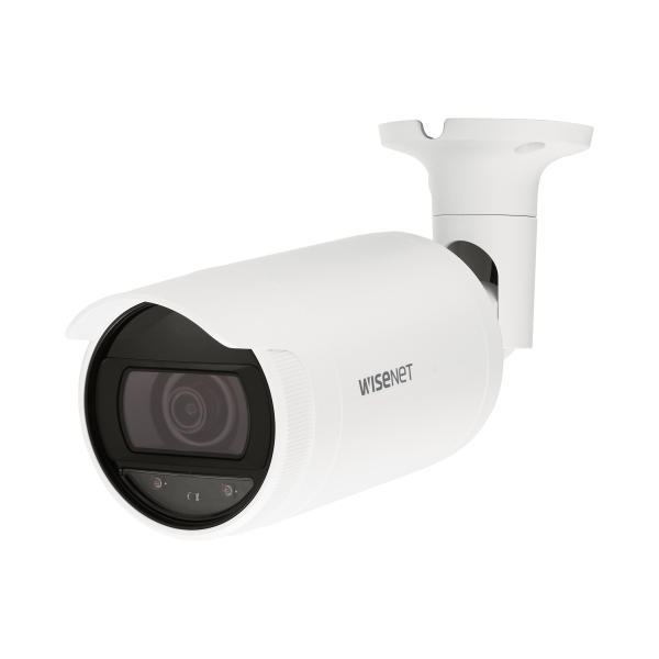 Hanwha - ANO-L6012R - Wisenet A Series bullet camera, 2MP @ 30 FPS, 2.8mm fixed focal lens, FoV H: 113.7° / V: 61.5°, WiseStream II, triple codec (H.265/H.264/MJPEG), 120dB WDR, IR LEDs 30m(98.43ft), day & night (ICR), virtual area (intrusion/enter/e