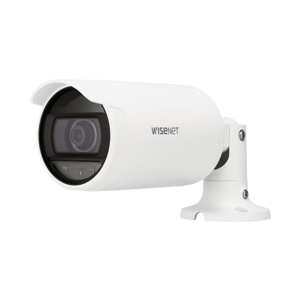 Hanwha - ANO-L6022R - Wisenet A Series bullet camera, 2MP @ 30 FPS, 4mm fixed focal lens, FoV H: 84.3° / V: 45.6° WiseStream II, triple codec (H.265/H.264/MJPEG), 120dB WDR, IR LEDs 30m(98.43ft), day & night (ICR), virtual area (intrusion/enter/exit)