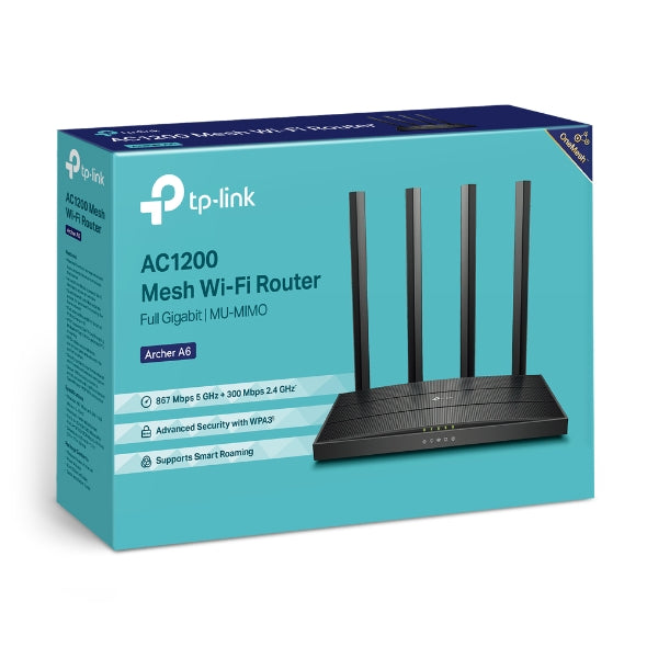 TP-Link - ARCHER A6_V3 - AC1200 Wireless MU-MIMO Gigabit Router