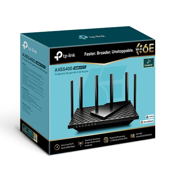 TP-Link - ARCHER AXE75 - AX5400 TRI-BAND WI-FI 6E ROUTERWRLS