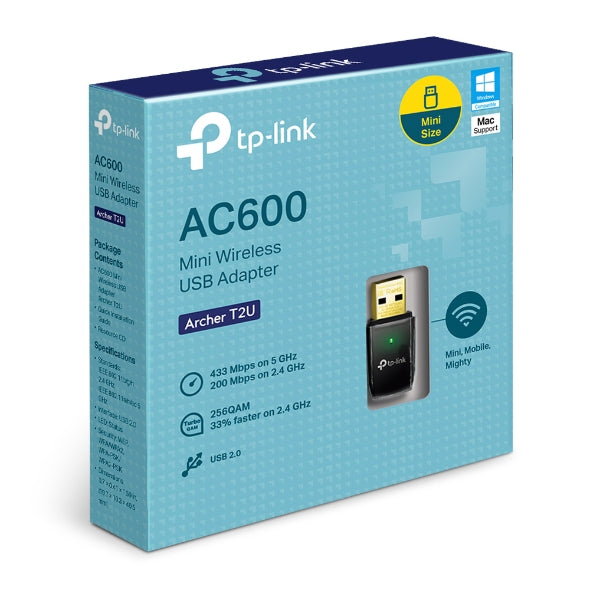 TP-Link - ARCHER T2U - AC600 Wireless Dual Band USB Adapter