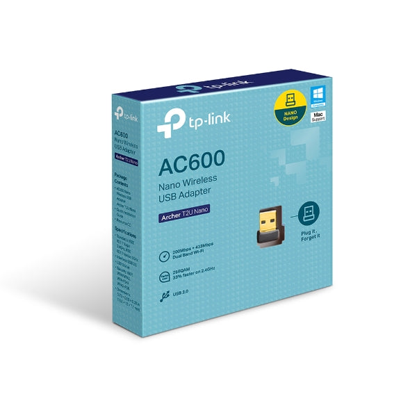 TP-Link - ARCHER T2U NANO - AC600 Nano Wireless USB Adapter