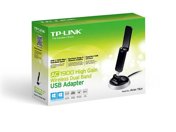 TP-Link - ARCHER T9UH - AC1900 WRLS USB ADAPTER WRLS USB 3.0 EXTERNAL ANTENNA
