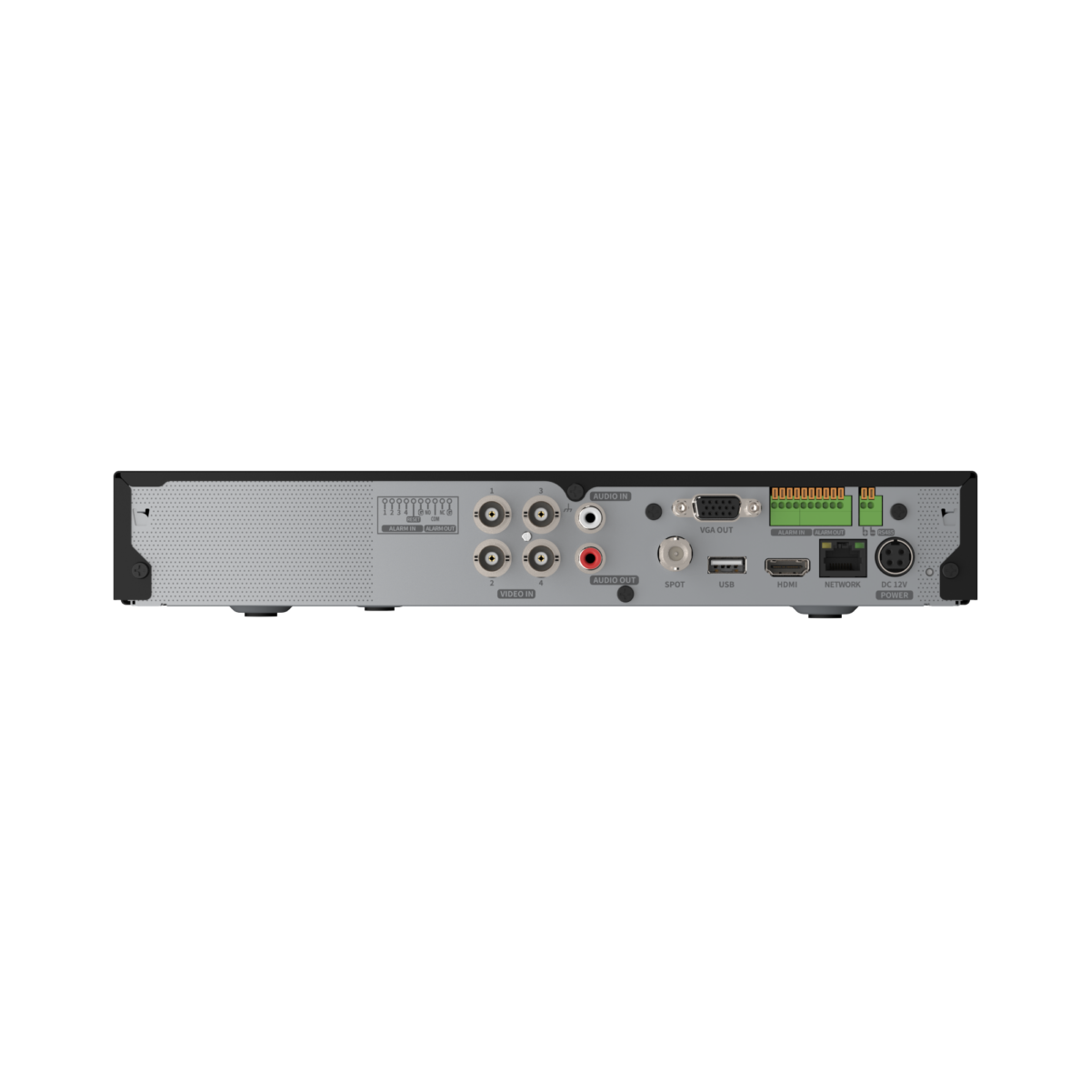 Hanwha - ARD-410-2TB - A-Series 4CH DVR, 2TB HDD, AHD / TVI / CVI up to 5MP Half, CVBS (NTSC/Pal), Max. Analog 4CH + NW 2CH(2MP), 12/12fps@5MP(Half), 15/12fps@4MP(Half), 15/12fps@2MP, recording, H.265/H.264/MJPEG, Recording Bandwidth Max. 30Mbps. 1CH