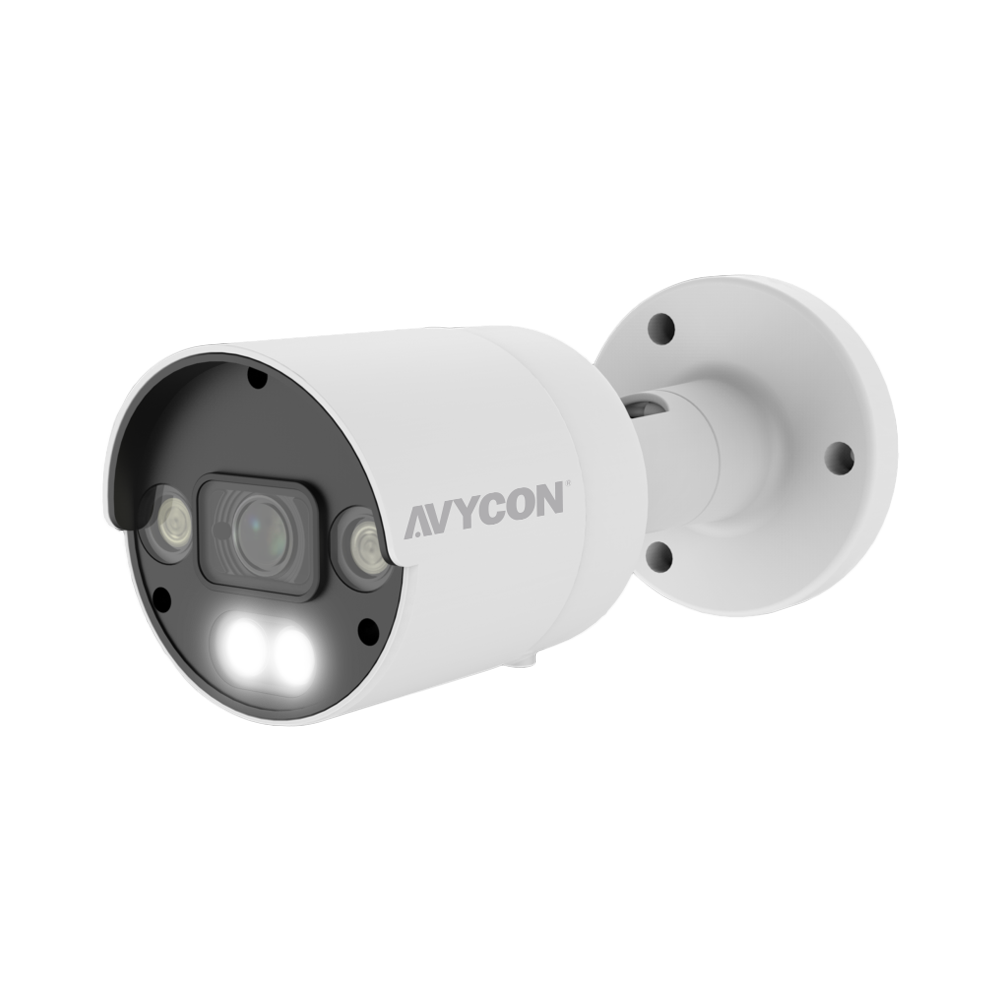 AVYCON - AVC-NCB81F28 - 8MP (3840x2160), H.265+ Bullet IP Full Color Camera, True WDR, AI, InfiniteColor™, 8MP@30FPS, Triple Stream, 2.8mm Lens, MicroSD, Onvif, DC12V / PoE, IP67, White