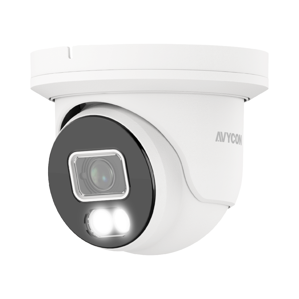 AVYCON - AVC-NCE51F28 - 5MP (2592x1944), H.265+ Turret IP Full Color Camera, True WDR, AI, InfiniteColor™, 5MP@30FPS, Triple Stream, 2.8mm Lens, MicroSD, Onvif, DC12V / PoE, IP67, White