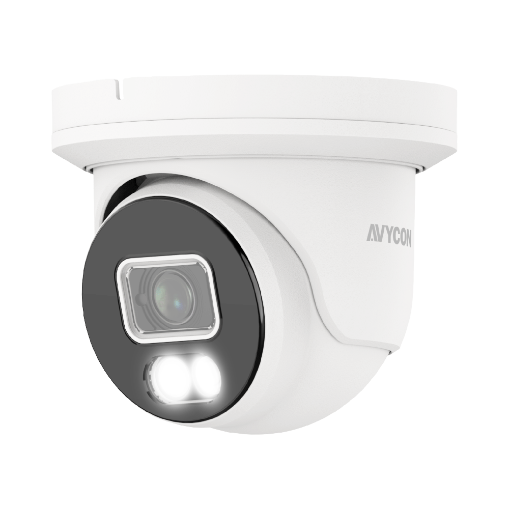 AVYCON - AVC-NCE81F28 - 8MP (3840x2160), H.265+ Turret IP Full Color Camera, True WDR, AI, InfiniteColor™, 8MP@30FPS, Triple Stream, 2.8mm Lens, MicroSD, Onvif, DC12V / PoE, IP67, White