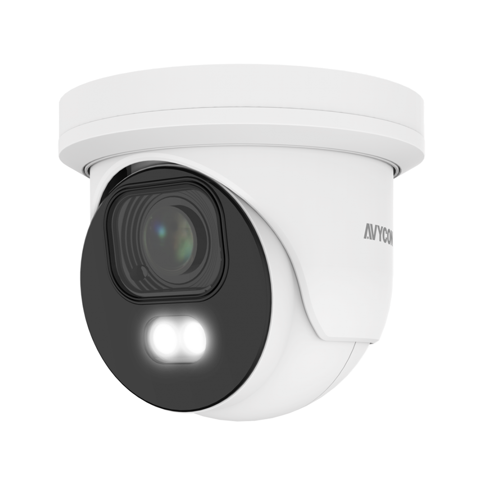 AVYCON - AVC-NCE81M - 8MP (3840x2160), H.265+ Turret IP Full Color Camera, True WDR, AI, InfiniteColor™, 8MP@30FPS, Triple Stream, 2.7-13.5mm Motorized A/F Lens, MicroSD, Onvif, DC12V / PoE, IP67, White