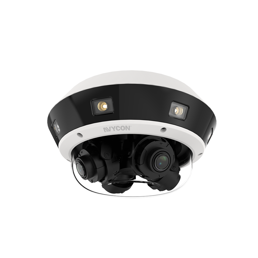 AVYCON - AVC-NCMS321M04 - 32MP InfiniteColor Multi-Sensor Multi-Directional Diversity IP Camera, 4-Directional Adjustable 4x optical lens, dual light (IR LED & White LED), smart AI, 2ch Alarm In/out, 1 Audio in/out, IK10, IP67, 24VAC/12VDC/PoE+(IEEE8