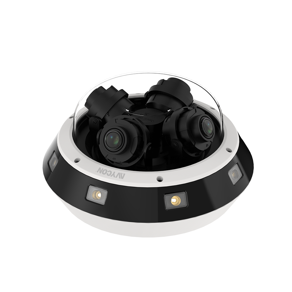 AVYCON - AVC-NCMS321M04 - 32MP InfiniteColor Multi-Sensor Multi-Directional Diversity IP Camera, 4-Directional Adjustable 4x optical lens, dual light (IR LED & White LED), smart AI, 2ch Alarm In/out, 1 Audio in/out, IK10, IP67, 24VAC/12VDC/PoE+(IEEE8