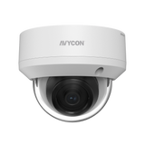 AVYCON - AVC-NDV51F28 - 5MP (2592x1944), H.265+ Vandal Dome IP Active Deterrence Full Color Camera, True WDR, AI, InfiniteColor™, 5MP@30FPS, Triple Stream, 2.8mm Lens, MicroSD, Onvif, DC12V / PoE, IP67, White