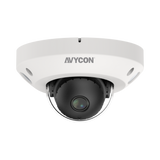 AVYCON - AVC-NPK51F28 - 5MP (2592x1944), H.265+ Flat Dome IP Camera, InfiniteStar™, True WDR, AI, 5MP@30FPS, Triple Stream, 2.8mm Lens, 66ft Smart IR's, Audio In/Out, Built-in MIC, MicroSD, Onvif, DC12V / PoE, IP67, White
