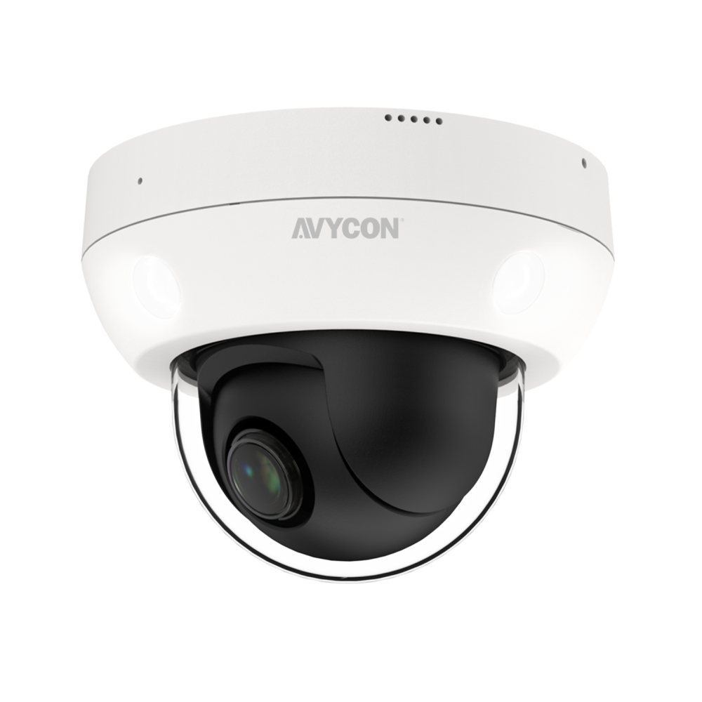 AVYCON - AVC-NSZ41X04 - 4MP (2560x1440), H.265+ Vandalproof PTZ Dome Camera, True WDR, AI, InfiniteColor™, 4MP@30FPS, Triple Stream, 4x Optical (2.7-13.5mm) A/F Lens, MicroSD, Onvif, DC12V / PoE, IP67, White