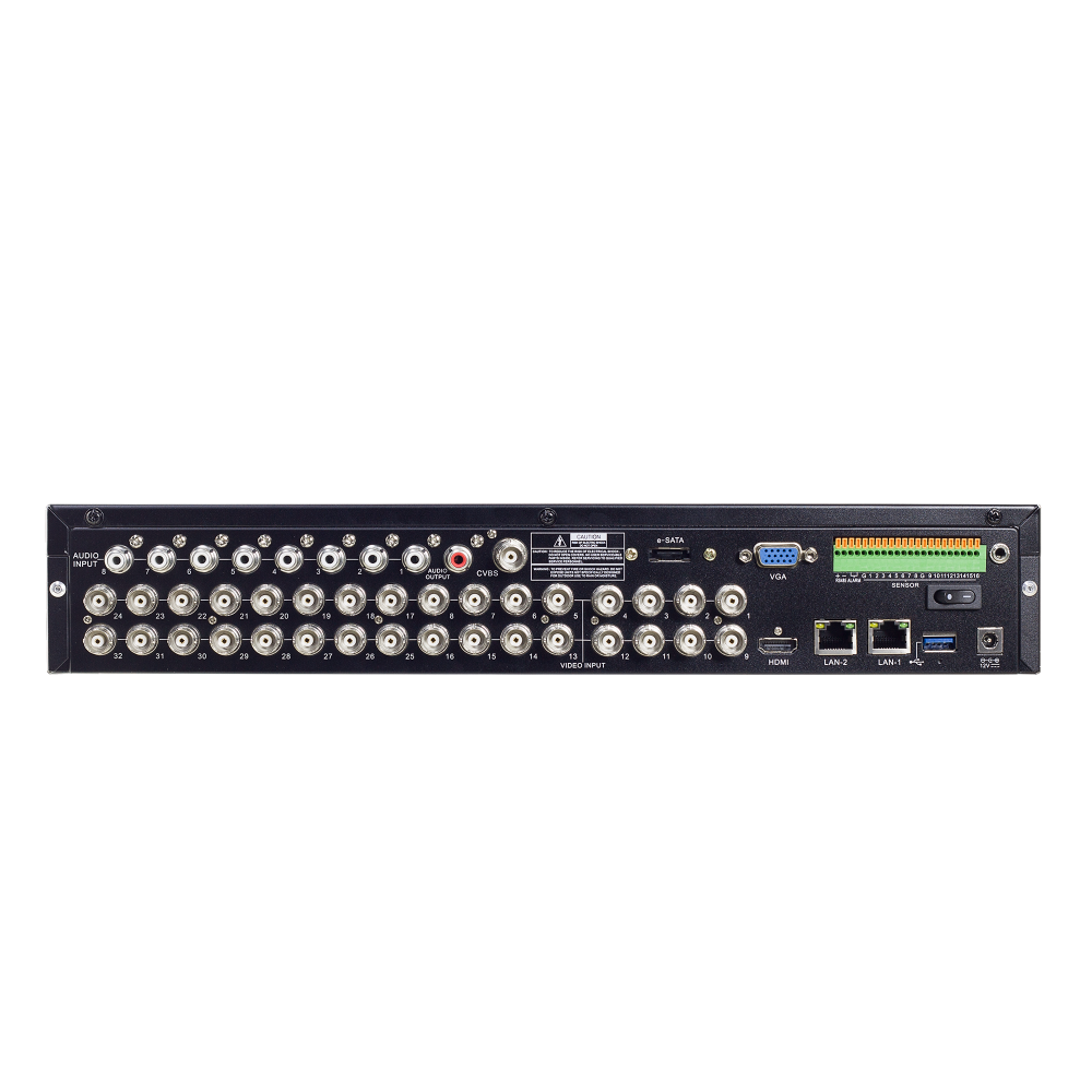 AVYCON - AVR-DSV532H-14T - (NDAA) All-in-One Hybrid H.265 5MP Lite DVR - 32 CHANNEL, 4K HDMI, VGA, CVBS, 32CH Audio, +4 IP, 14TB HDD Installed