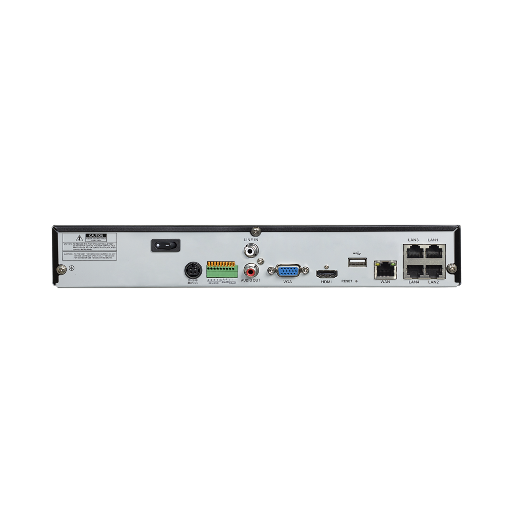 AVYCON - AVR-NSV04P4-10T - (NDAA) H.265+, 4CH 4K NVR with 4CH Built-in PoE, Plug&Play with NS/NP/NL Series IPCs, Full AI with NS/NP, 30FPS@4K per ch, 64Mbps, ONVIF, 4K HDMI, Smart AI, 10TB HDD Installed