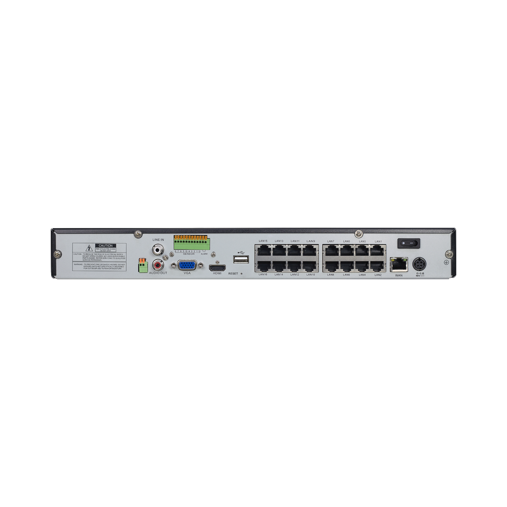 AVYCON - AVR-NSV16P16-18T - (NDAA) H.265+, 16CH 4K NVR with 16CH Built-in PoE, Plug&Play with NS/NP/NL Series IPCs, Full AI with NS/NP, 30FPS@4K per ch, 256Mbps, ONVIF, 4K HDMI, Smart AI, 18TB HDD Installed